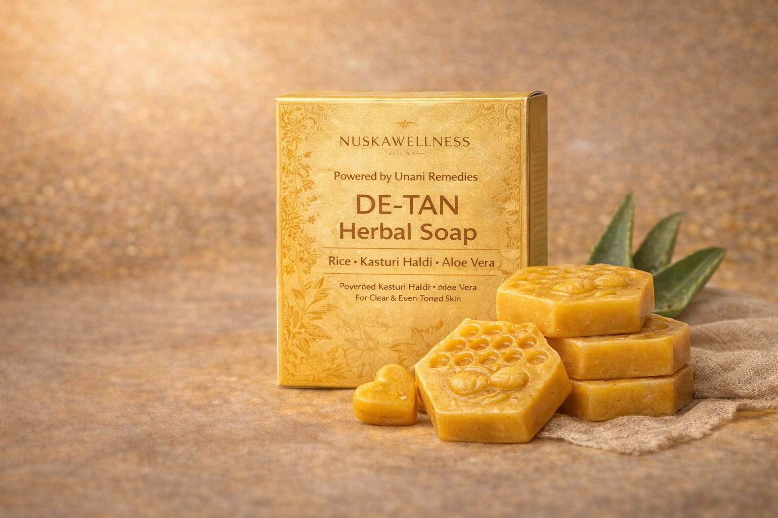NuskaWellness De-Tan Herbal Soap (Gold)