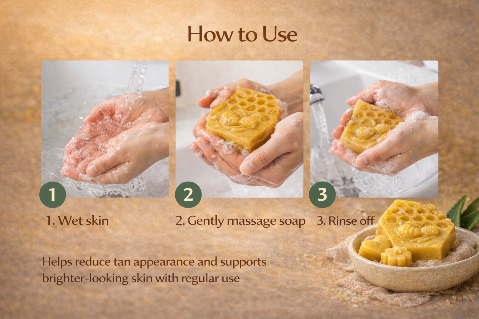 NuskaWellness De-Tan Herbal Soap (Gold)