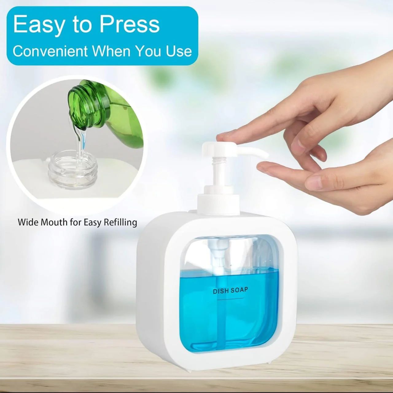 Transparent Refillable Soap Dispenser