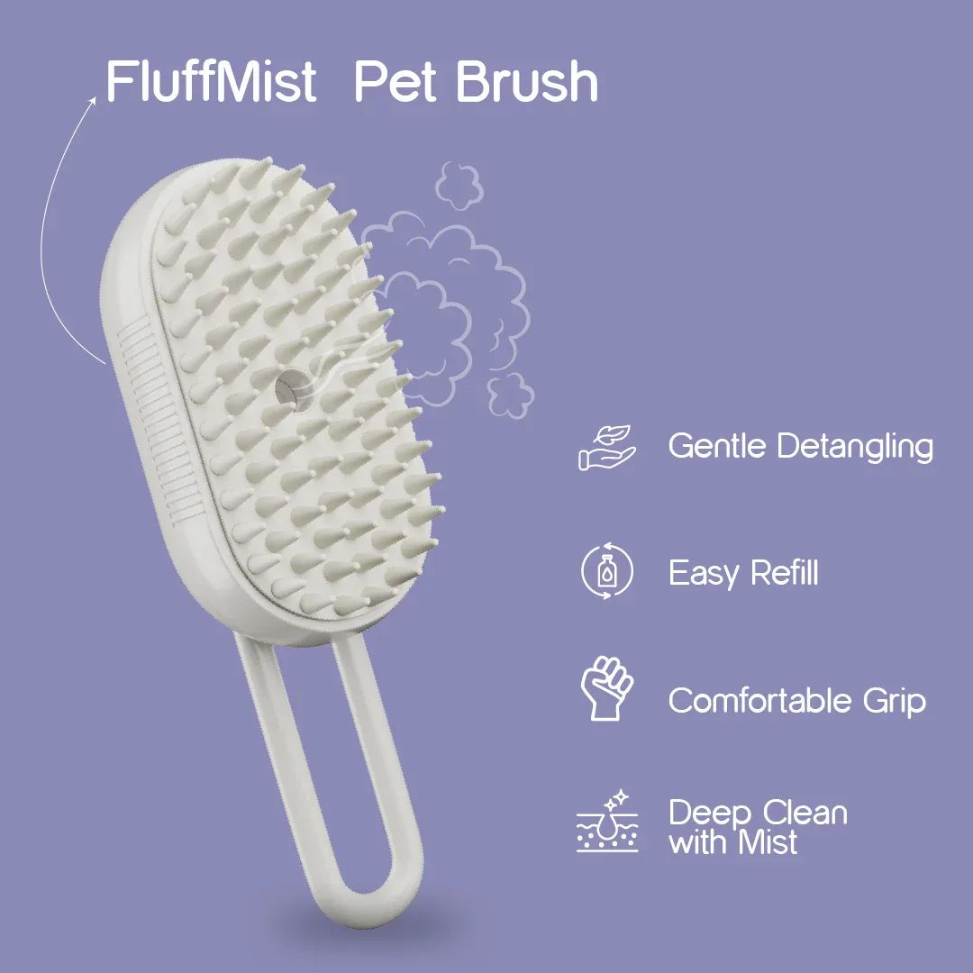 Pet-Furr Mist Brush — Gentle Grooming with Hydrating Mist